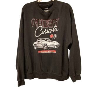 Chevy Corvette Sting Ray Black Sweatshirt Men's Size XL EUC